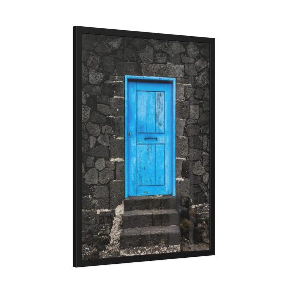 93830-113.jpg Blue Old Doors Framed Poster
