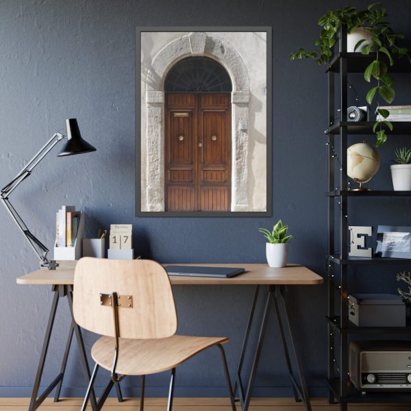 93830-118.jpg Arched Wooden Door, Architecture Framed Poster