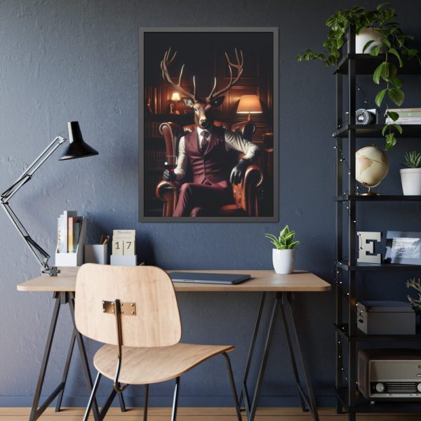 93830-14.jpg Deer Elegantly Attired Framed Poster
