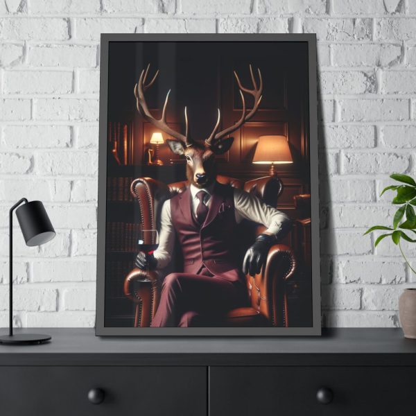 93830-15.jpg Deer Elegantly Attired Framed Poster