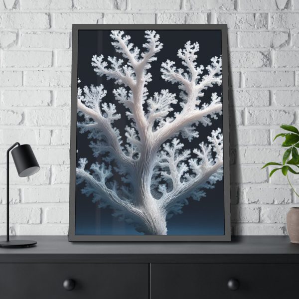 93830-19.jpg Coral Against a Dark Blue Background Framed Poster