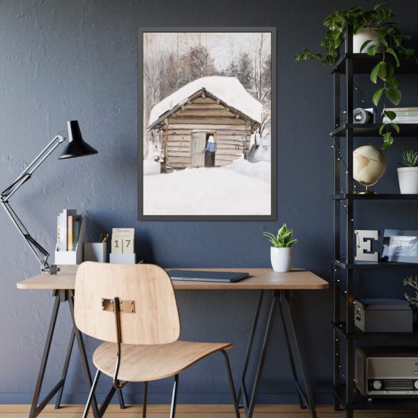 93830-22.jpg Old Woman at the Sauna Door Framed Poster