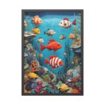 Whimsical Assortment Of Marine Life Framed Poster