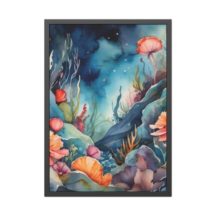 Watercolor Deep Sea Art Print Framed Poster