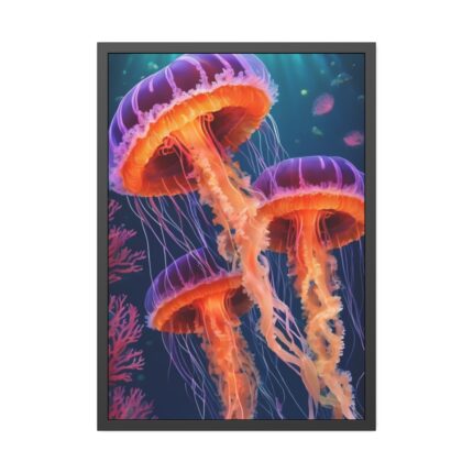 Jellyfish Fantasy Underwater Framed Poster