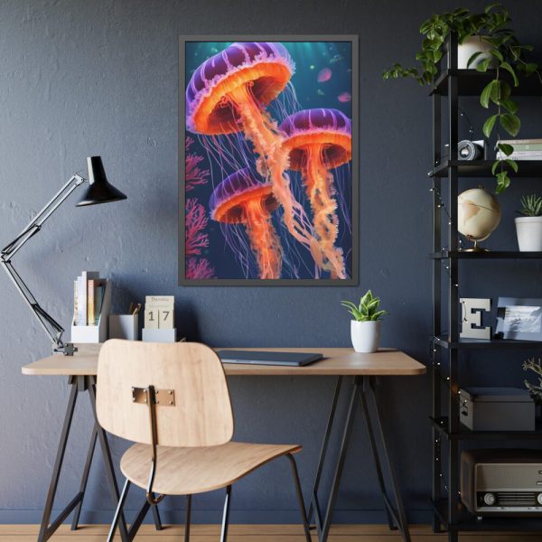 93830-38.jpg Jellyfish Fantasy Underwater Framed Poster