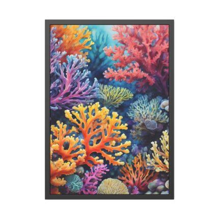 Coral Reef Art Illustration Framed Poster