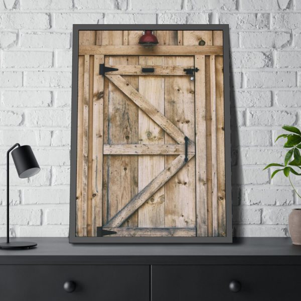 93830-51.jpg A Wooden Barn Door Framed Poster