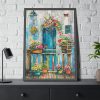 93830-67.jpg Whimsical Flowery Door Framed Poster