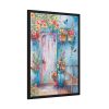 93830-69.jpg Whimsical Door With Garden of Potted Plants Framed Poster