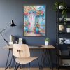 93830-70.jpg Whimsical Door With Garden of Potted Plants Framed Poster