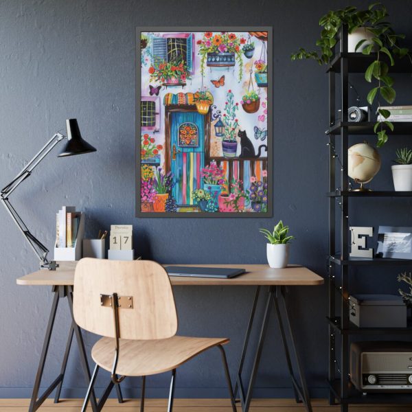 93830-82.jpg Whimsical Flowery Door Art Print Framed Poster