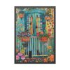 93830-84.jpg Blue Door With Black Cats Framed Poster