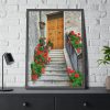 93830-91.jpg Doors With Flowers Framed Poster