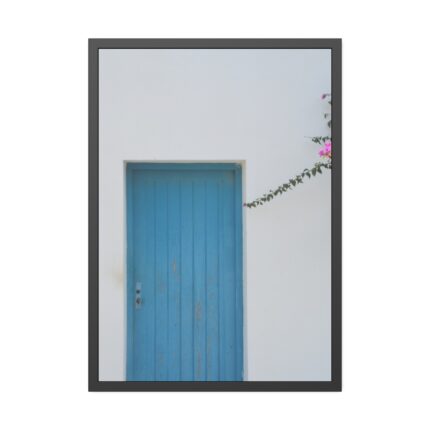 Blue Door at Santorini, Greece Framed Poster