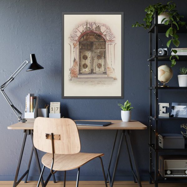 93831-102.jpg Doorway and Wall Painting by Juanita Donahoo Framed Poster