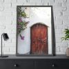 House With Pink Flowers Framed Poster