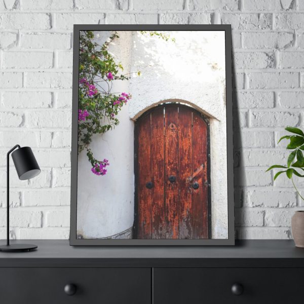 House With Pink Flowers Framed Poster