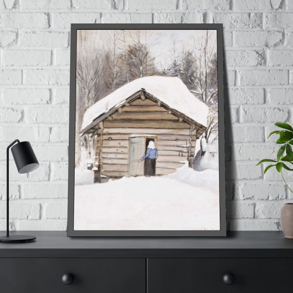 93831-23.jpg Old Woman at the Sauna Door Framed Poster