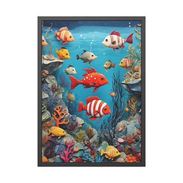 93831-28.jpg Whimsical Assortment Of Marine Life Framed Poster