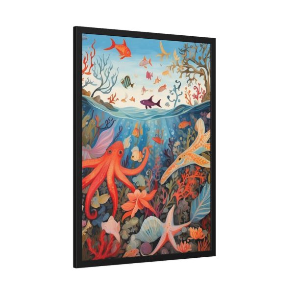 93831-45.jpg Colorful Underwater Scene Art Print Framed Poster