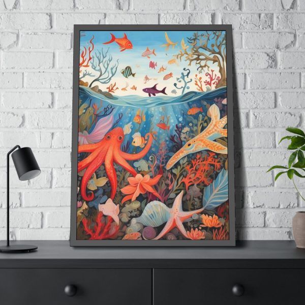 93831-47.jpg Colorful Underwater Scene Art Print Framed Poster