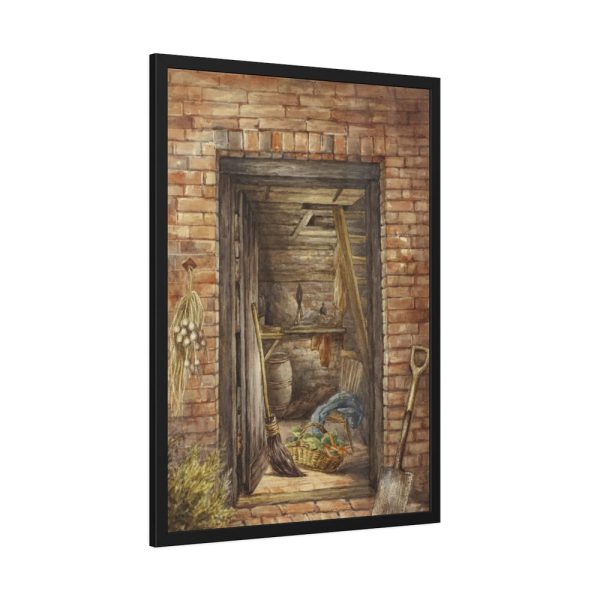 93831-53.jpg Brick Wall with Open Door and Shovel by Elizabeth Murray Framed Poster