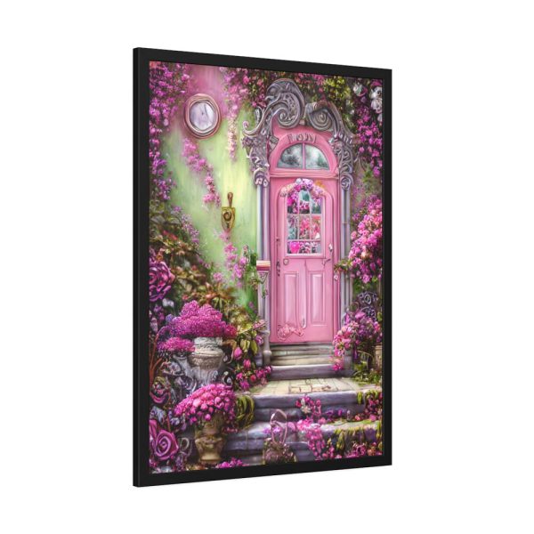 93831-73.jpg Flowersand A Pink Door Framed Poster