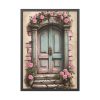 93831-76.jpg Old Door And Pink Roses Framed Poster