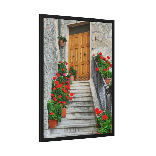 93831-89.jpg Doors With Flowers Framed Poster
