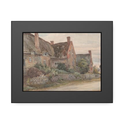 Thatched Cottage with Barn Adjoining Framed Poster