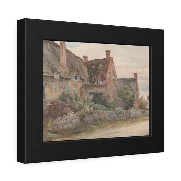 Thatched Cottage with Barn Adjoining Framed Poster