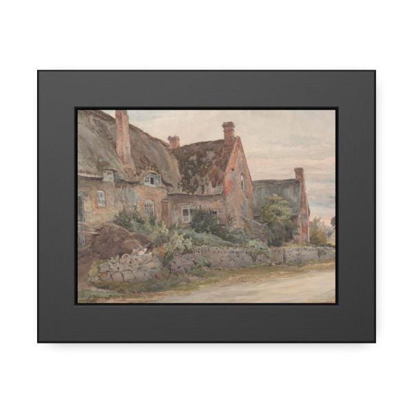 Thatched Cottage with Barn Adjoining Framed Poster