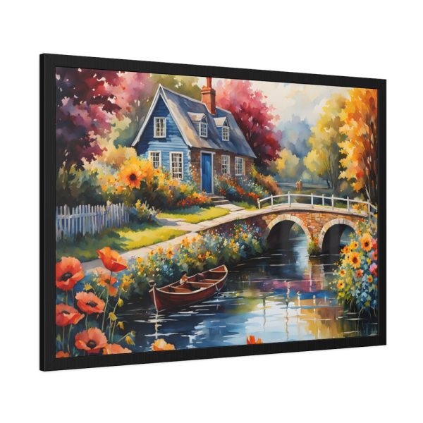 93854-101.jpg Cottage By A River Framed Poster