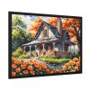 93854-137.jpg Old Fashioned Rustic Cottage in a Flower Garden Framed Canvas