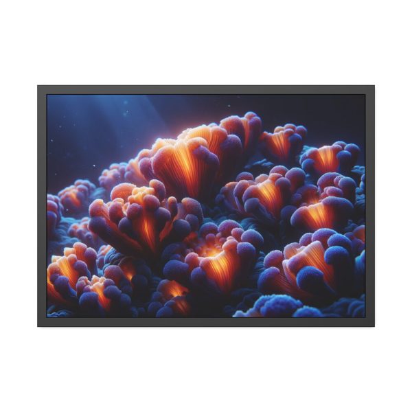 Vibrant and Dynamic Texture of Marine Corals Framed Poster
