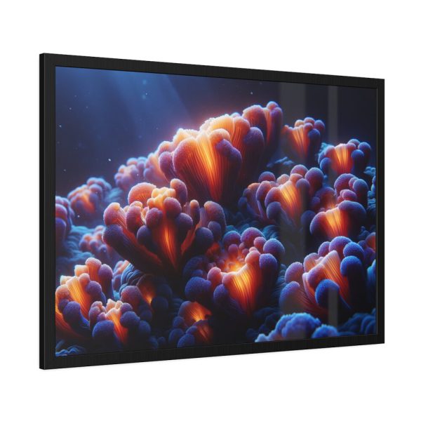 Vibrant and Dynamic Texture of Marine Corals Framed Poster