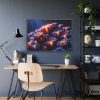 Vibrant and Dynamic Texture of Marine Corals Framed Poster