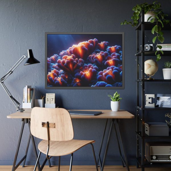 Vibrant and Dynamic Texture of Marine Corals Framed Poster
