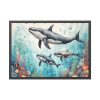 93854-192.jpg Watercolor Whales Under The Sea Framed Poster