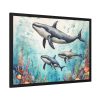 93854-193.jpg Watercolor Whales Under The Sea Framed Poster