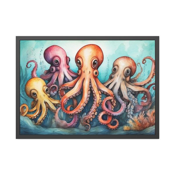 93854-196.jpg Cute Art Of Cartoon Octopuses Framed Poster