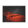 93854-256.jpg Glowing Red Mountain Under Starry Sky Framed Poster