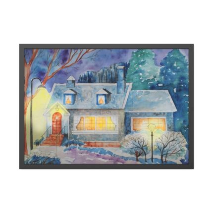 Cottage In Winter Framed Poster