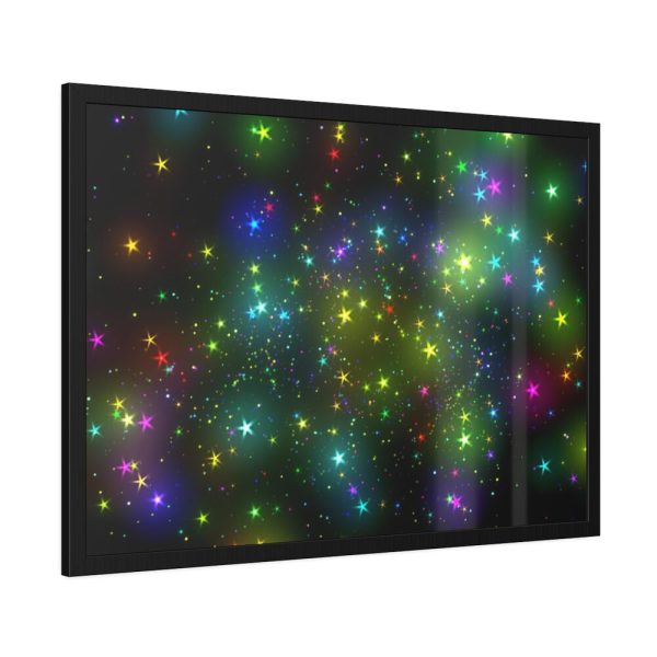 93854-297.jpg Star With Multicolor Lights Framed Poster