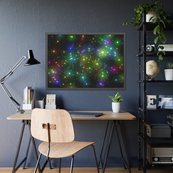 93854-298.jpg Star With Multicolor Lights Framed Poster
