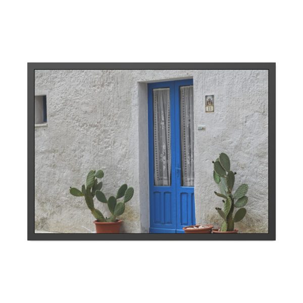 93854-300.jpg Old Blue Door Framed Poster