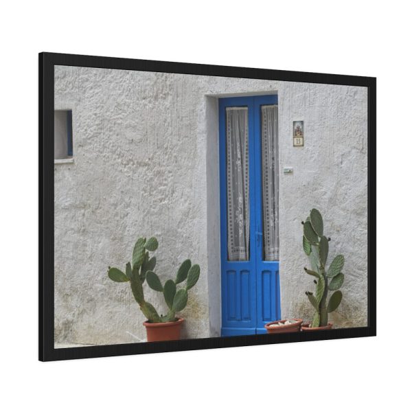 93854-301.jpg Old Blue Door Framed Poster