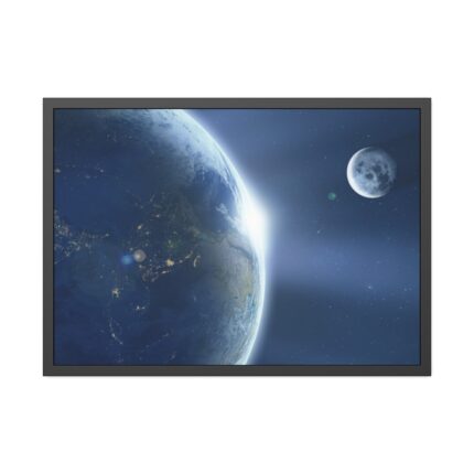 Earth Moon Ache Sunrise Framed Poster