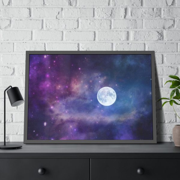 93854-319.jpg Moon Cosmos Stars Sky Framed Poster